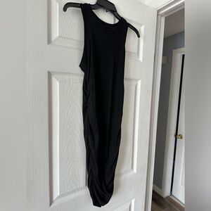 black midi dress